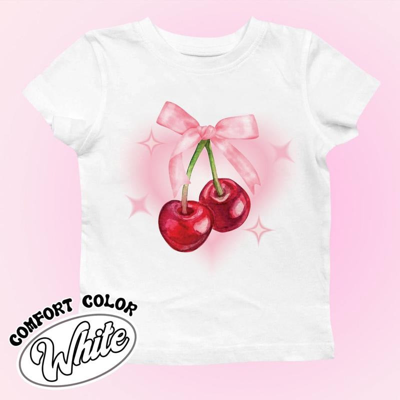 Cherry Bow Shirt Coquette Cherry Bow Bow Cherry Shirt Coquette Cherry Bow Sshirt Cherry Bow T-Shirts, Hoodie, Sweatshirt