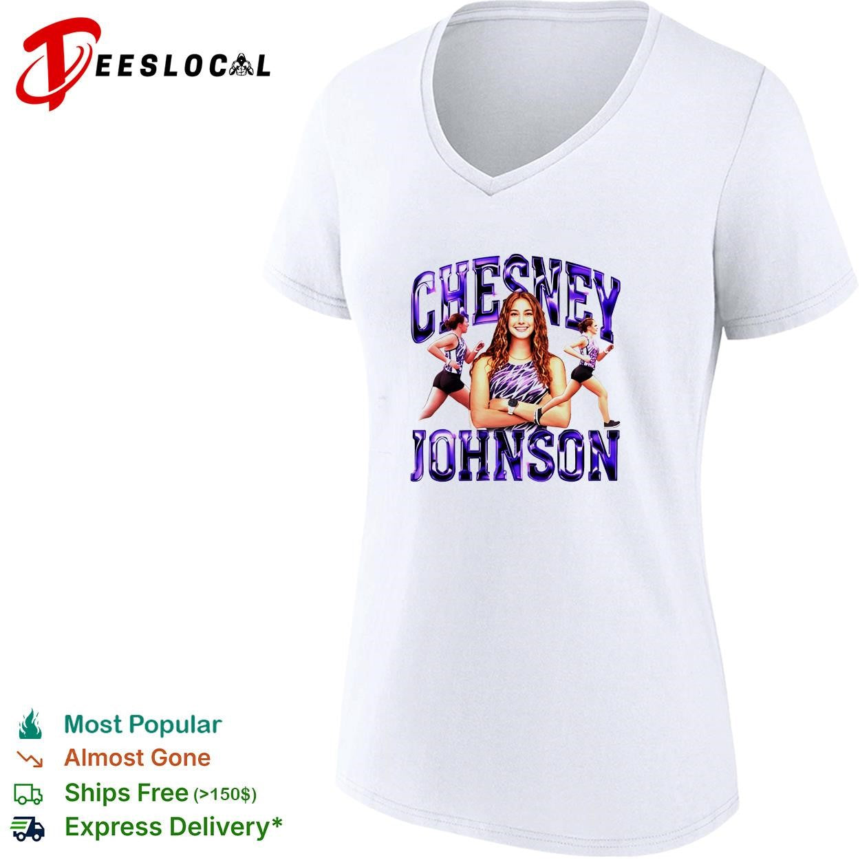Chesney Johnson cheerleader jumping shirt