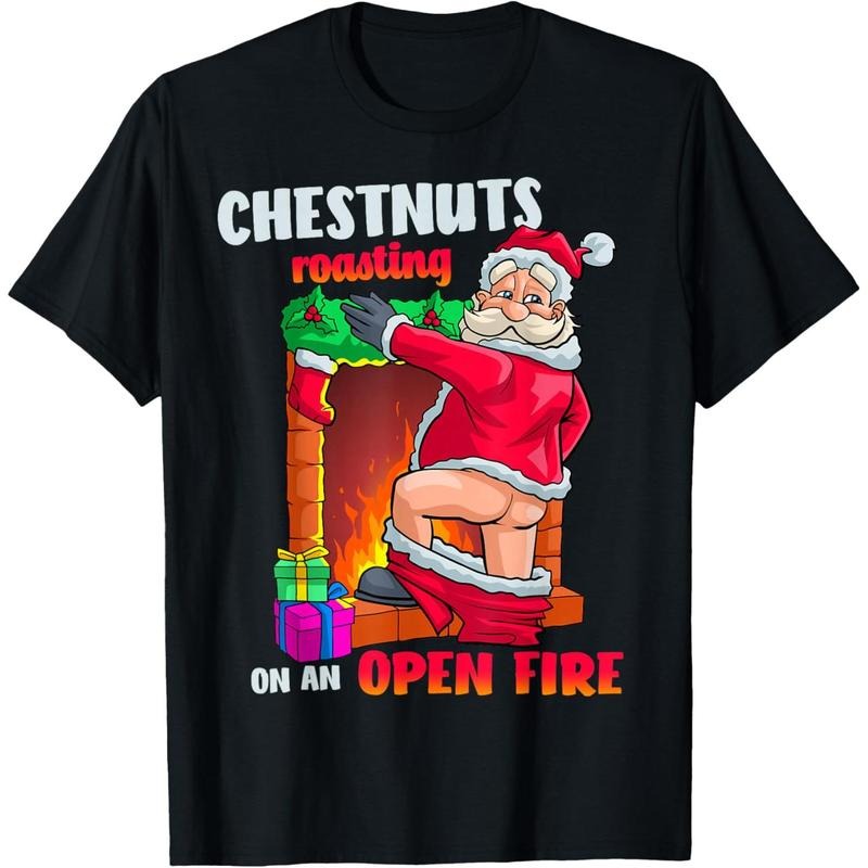 Chest Nuts Roasting Funny Naughty Santa Dirty Food Pun Xmas T-Shirt Hoodie Sweatshirt | PrintMintTees.com