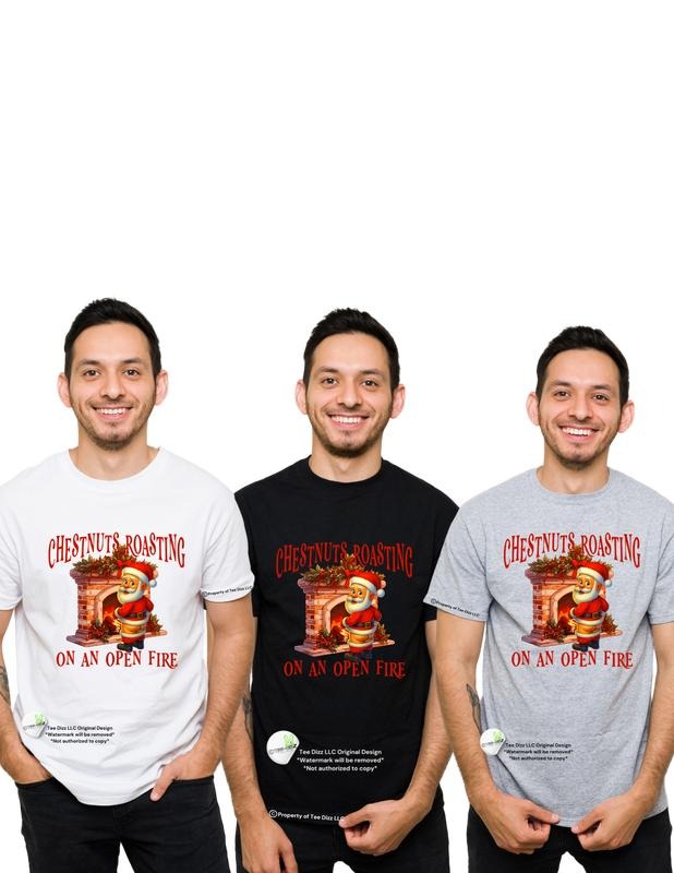 Chestnuts Roasting On An Open Fire - Men's funny Graphic Christmas t-shirt Hoodie Sweatshirt | PrintMintTees.com