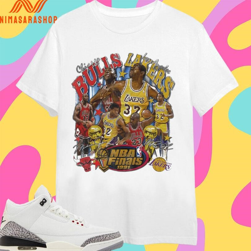 Chicago Bulls Vs Los Angeles Lakers NBA Finals 1991 Shirts