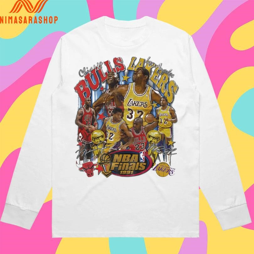 Chicago Bulls Vs Los Angeles Lakers NBA Finals 1991 Shirts