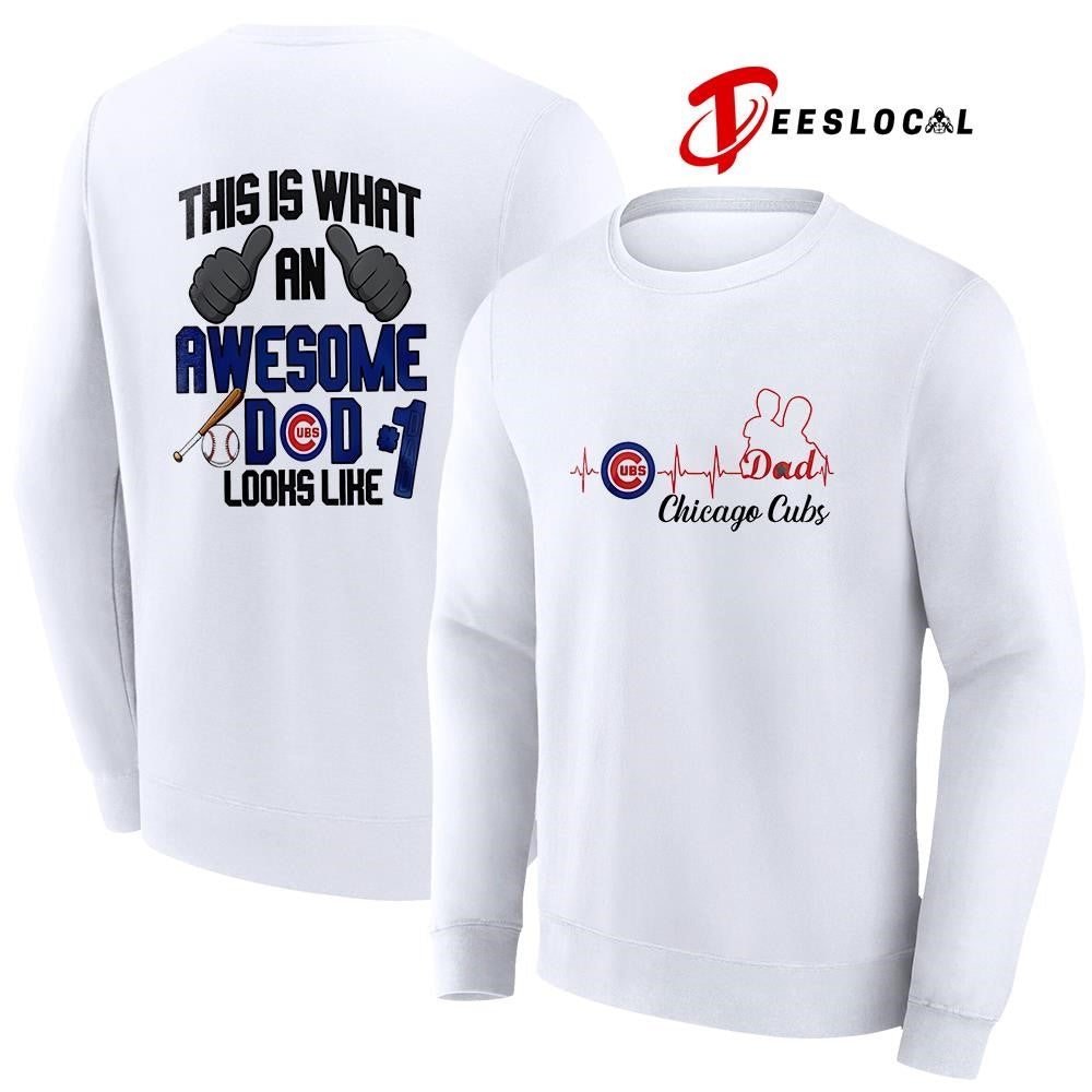 Chicago Cubs Father Day this is what an awesome dad looks like shirt