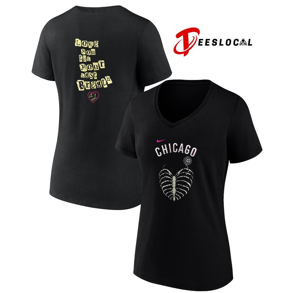 Chicago Cubs x AJ Lee love you til your last breath bones shirt