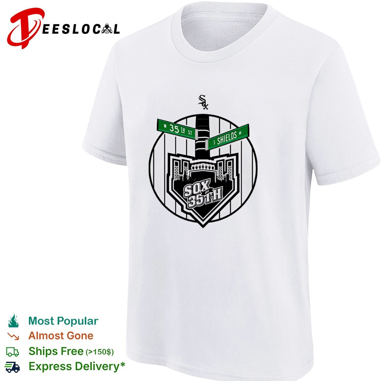 Chicago White Sox street signs on 35th W St S Shields shirt