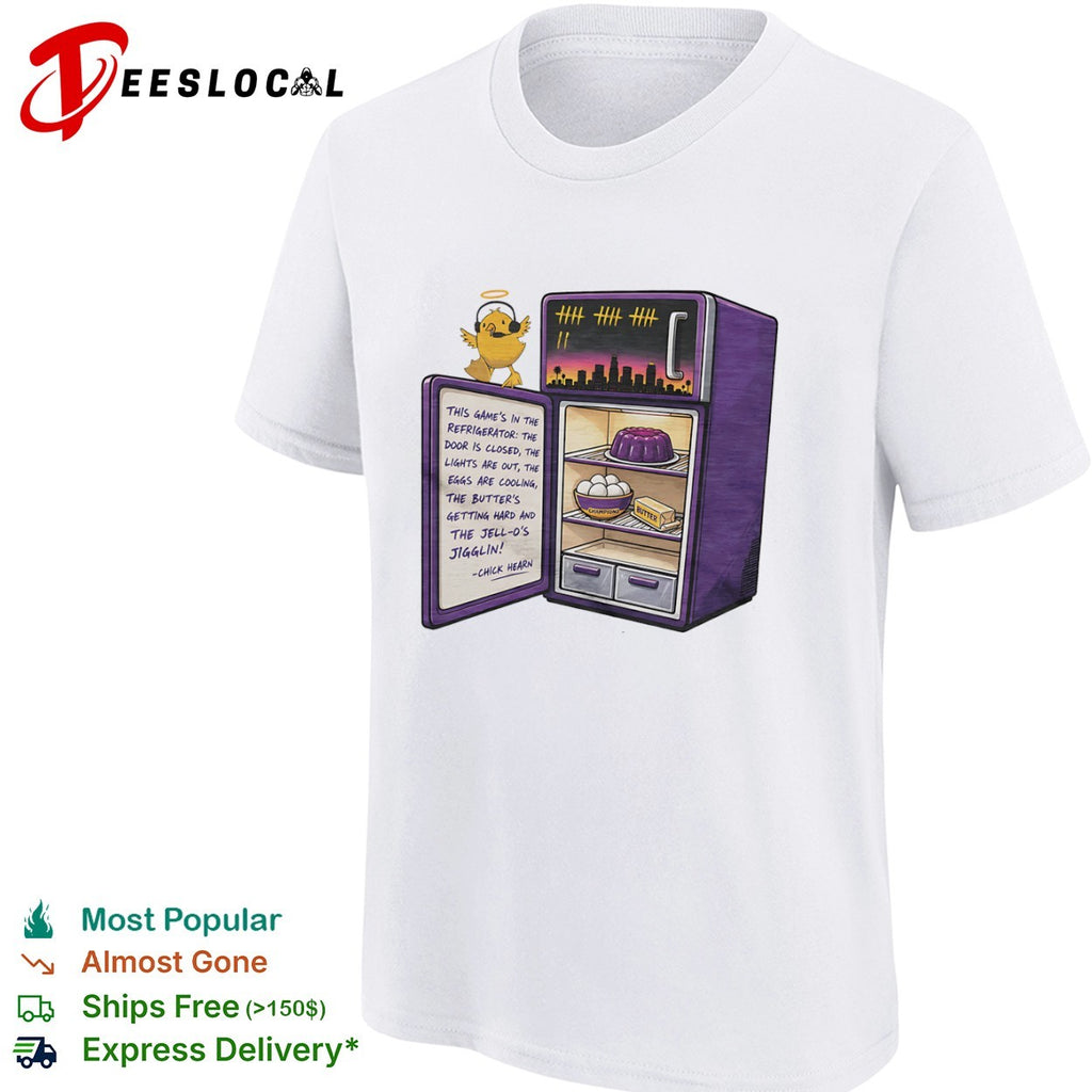 Chick Hearn LA Lakers The Game is in the Refrigerator the Eggs are Cooling shirt