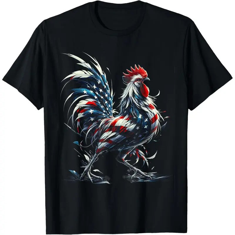 Chicken 4th of July Animal T-Shirt made in usa Hoodie Sweatshirt | PrintMintTees.com