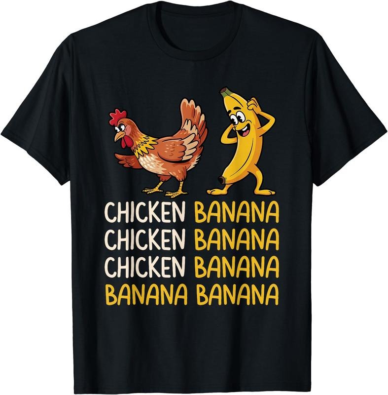 Chicken Banana T-Shirt | Unisex Cotton Tee Gift, Crewneck, Short Sleeve Hoodie Sweatshirt | PrintMintTees.com
