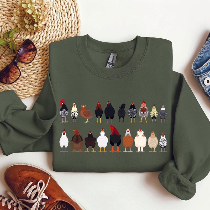 Chicken Breeds Farm Animal Lover Sweatshirt Shirt Hoodie | PrintMintTees.com