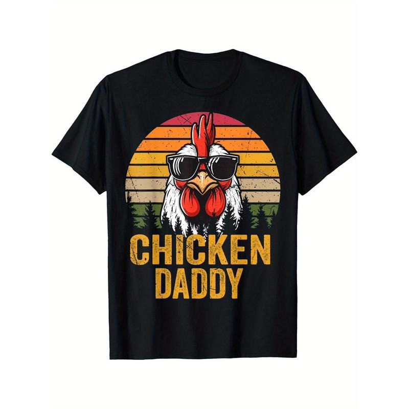 Chicken Daddy Vintage Rooster For Dad Farmer Fathers Day Men T-Shirt made in usa Hoodie Sweatshirt | PrintMintTees.com