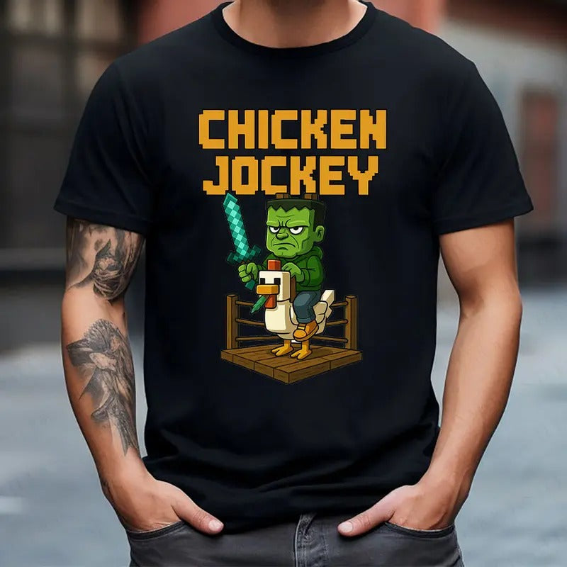 Chicken Jockey Funny Tee Shirt, Hot Trend Shirt, Trending Graphic Tee Hoodie Sweatshirt | PrintMintTees.com