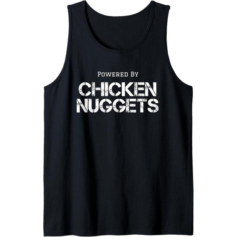 Chicken Nugget Shirt Powered By Chicken Nuggets Nug Lover Tank Top Hoodie Sweatshirt | PrintMintTees.com