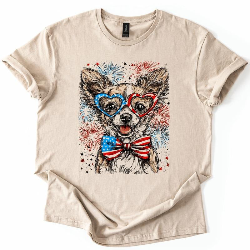 Chihuahua Patriotic Dog USA America Pet Lover 4th July Soft Soft T-Shirts, Hoodie, Sweatshirt