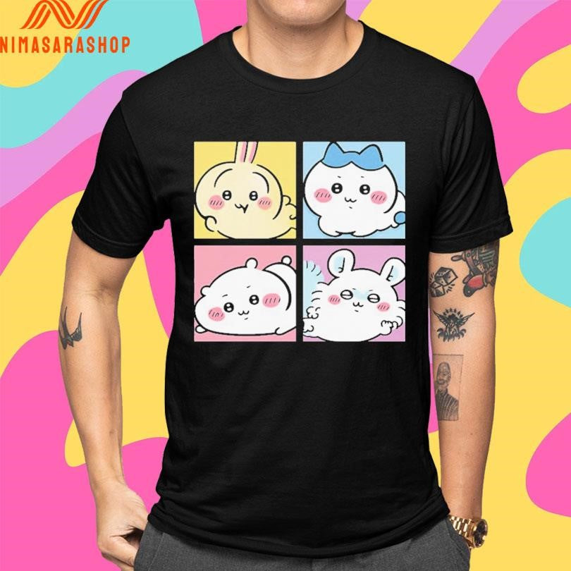 Chiikawa Panel Grid Anime Shirts