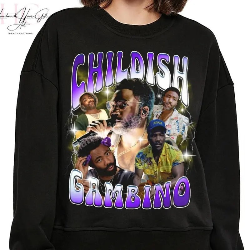 Childish Gambino Vintage Shirt, Childish Gambino 90s Rap Tee, Gift For Woman and Man Unisex T-Shirt Hoodie Sweatshirt