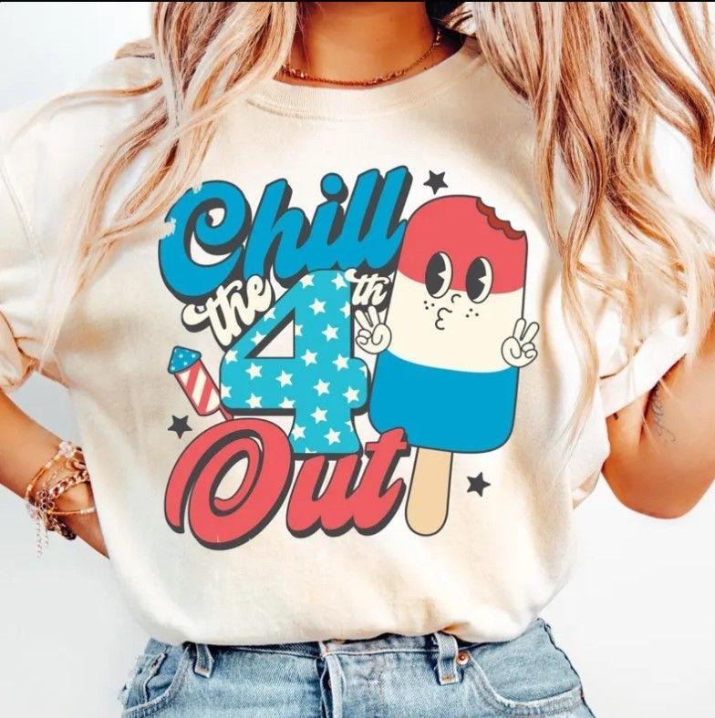 Chill The Fourth Out Shirt, 4th Of July Shirt, Independence Day Shirt, 4th July Ice Cream Shirt Hoodie Sweatshirt