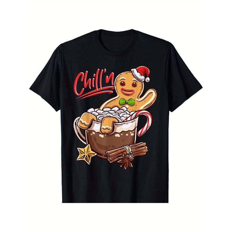Chill'n Gingerbread Cookie In Hot Cocoa Christmas Funny T-Shirt made in usa Hoodie Sweatshirt | PrintMintTees.com