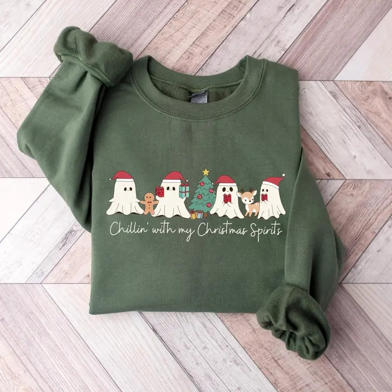 Chilling with My Christmas Spirits T-Shirt