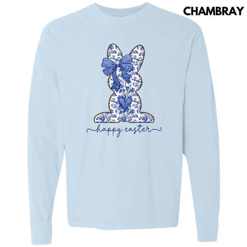 Chinoiserie Happy Easter Long Sleeve Comfort Colors 'NLB' T-Shirts, Hoodie, Sweatshirt