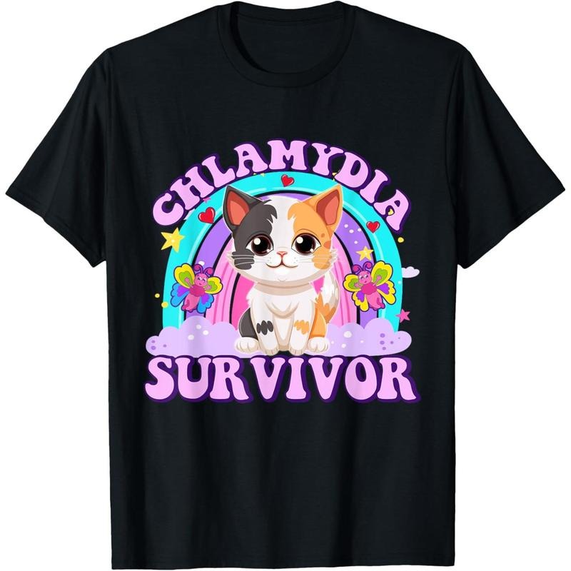 Chlamydia Survivor Cat Meme Funny Shirts for Men Adult Humor T-Shirtmade in us  made in us Hoodie Sweatshirt