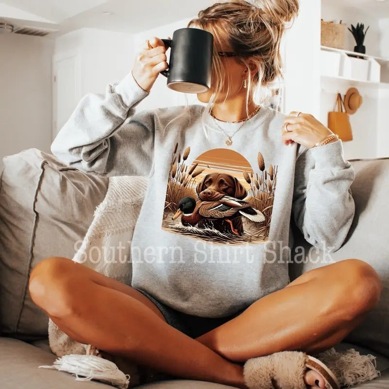 Chocolate Lab Duck Season sweatshirt Shirt Hoodie | PrintMintTees.com