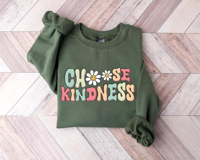 Choose Kindness Teacher Sweatshirt, Teacher Appreciation Gifts, Be Kind Crewneck, Positive Affirmation Sweatshirt, Group...