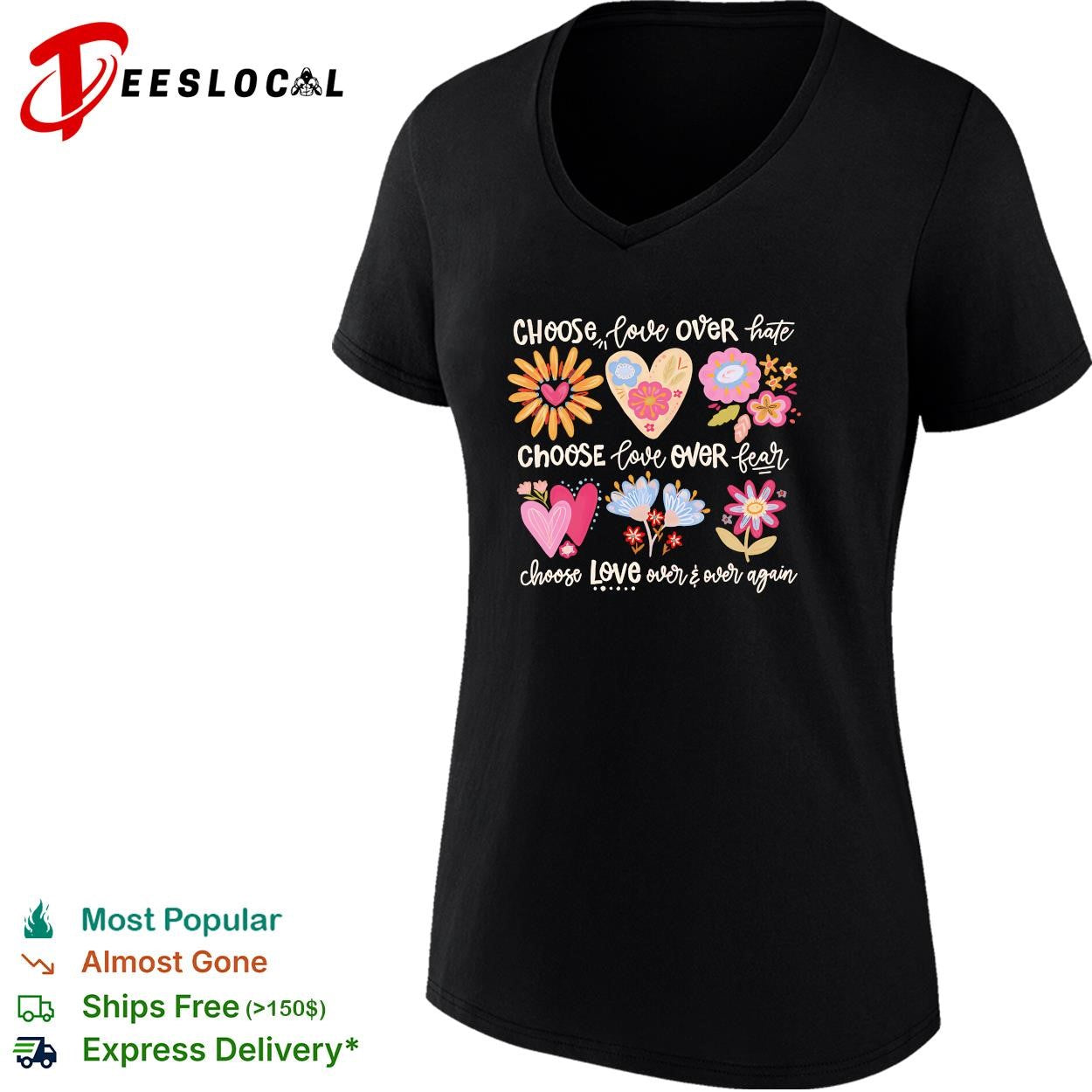 Choose love over hate choose love over fear choose love over and over again shirt