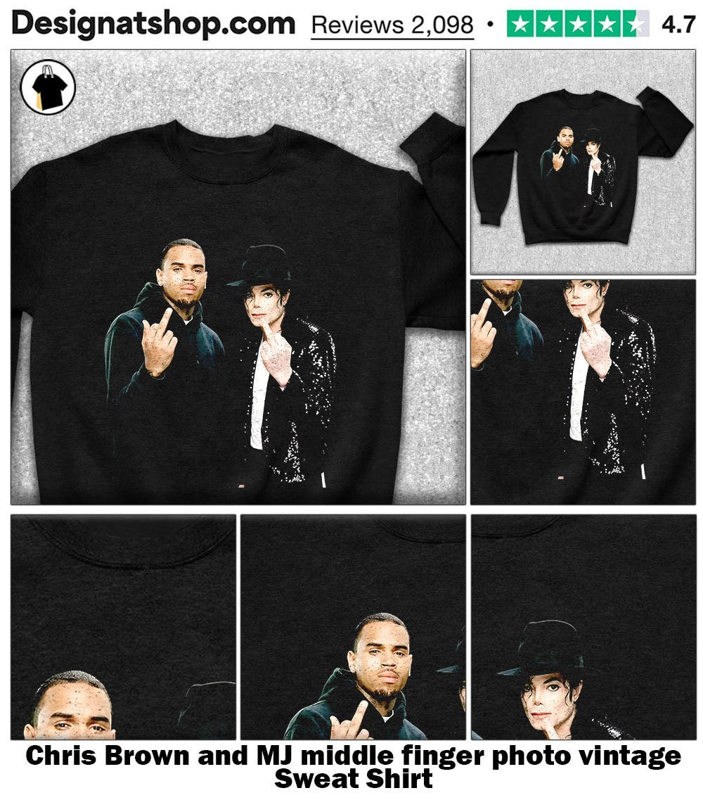 Chris Brown and MJ middle finger photo vintage shirt