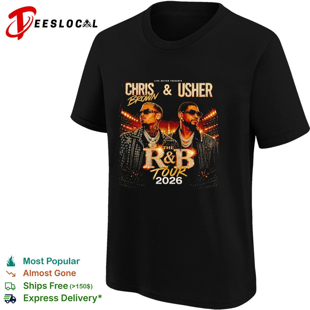 Chris Brown and Usher RnB tour 2026 shirt
