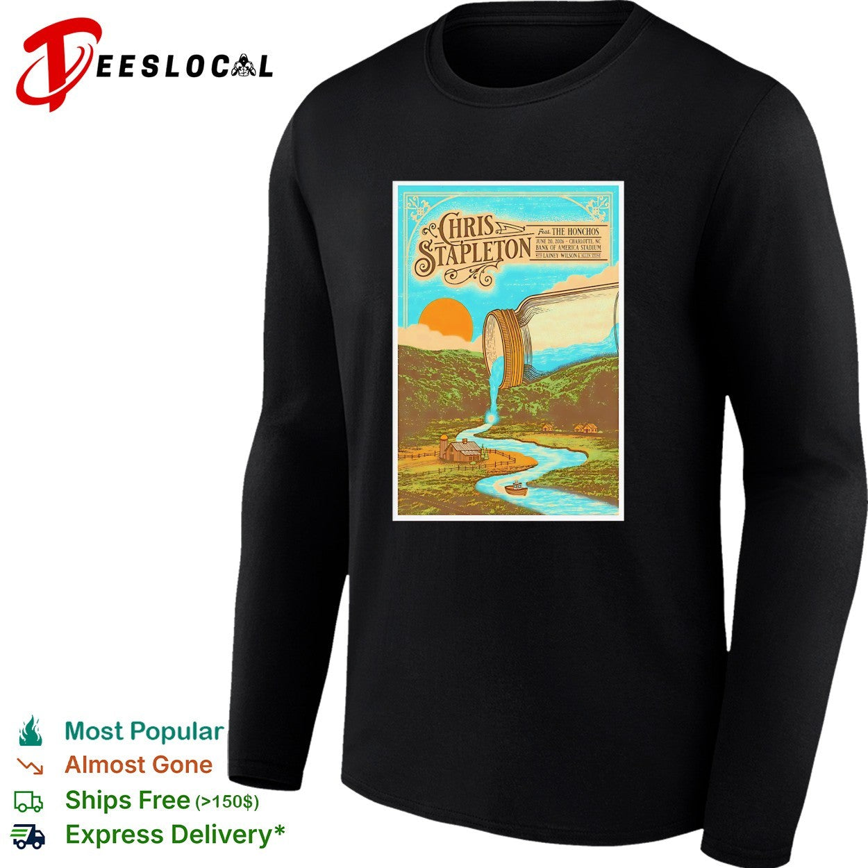 Chris Stapleton From the Benches Charlotte waterfall poster shirt