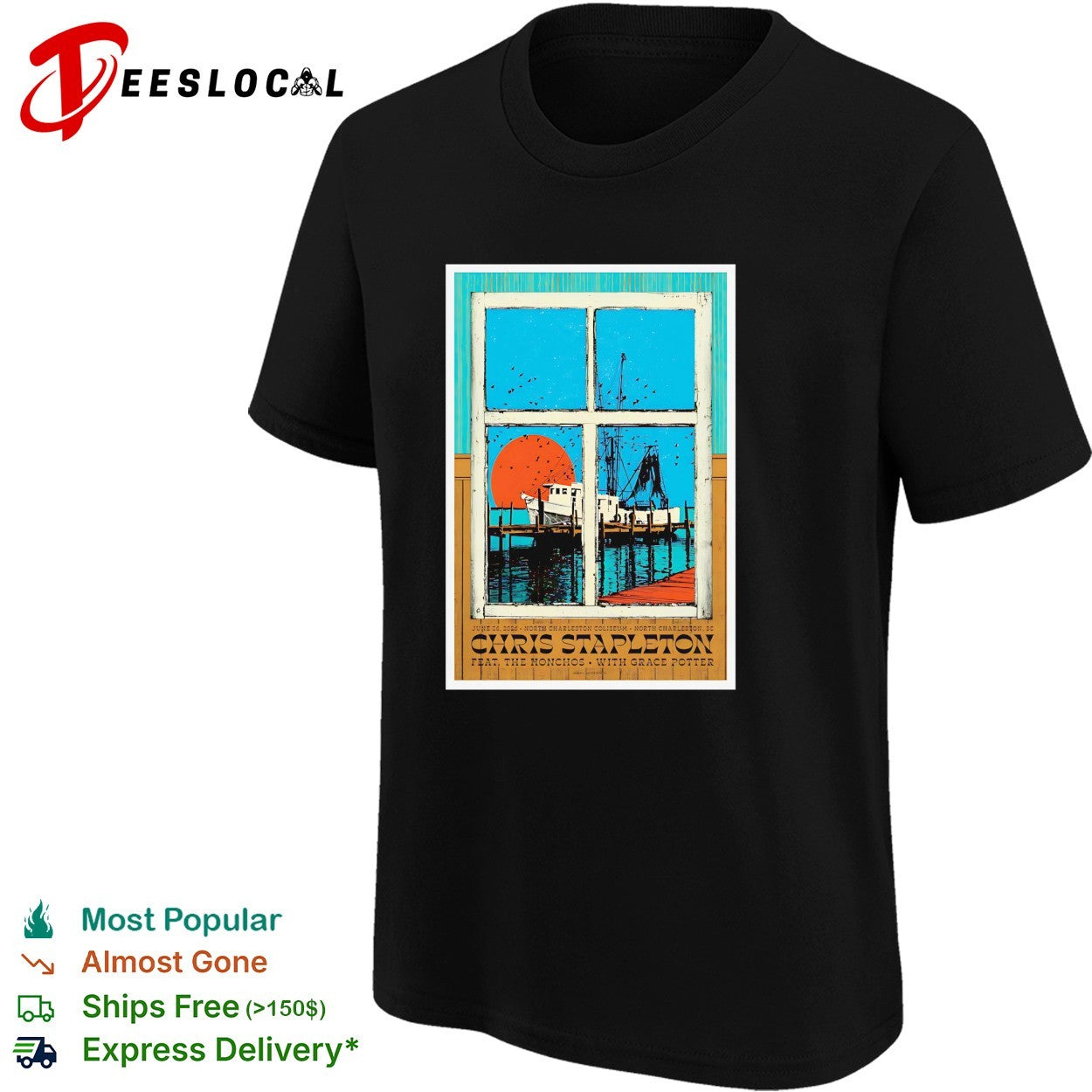 Chris Stapleton North Charleston concert poster shirt