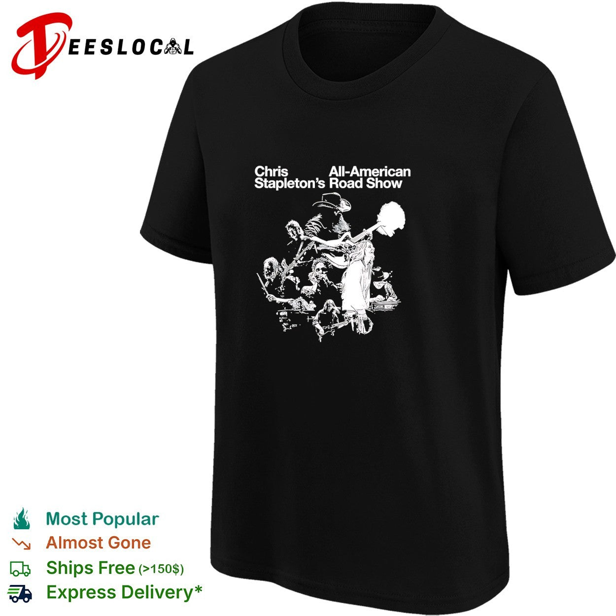 Chris Stapleton all American road show band shirt