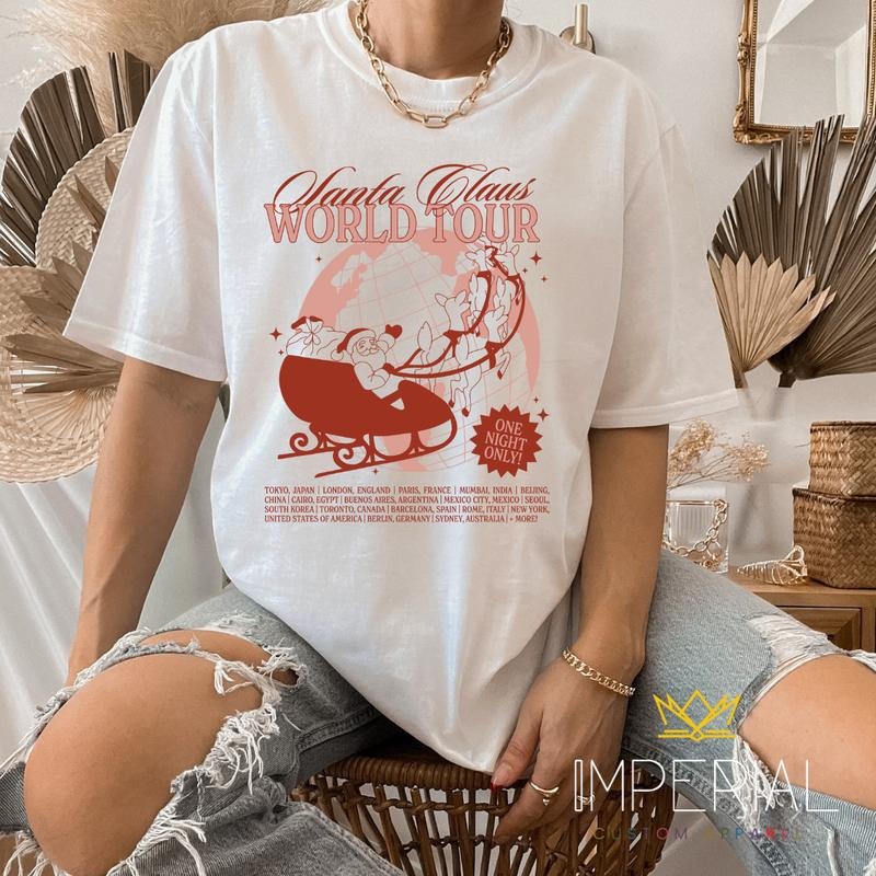 Chrisrmas World Tour Shirt, Santa Claus Shirt, Cute Christmas Tee, Matching Family Christmas Shirts, Xmas Tee Hoodie...