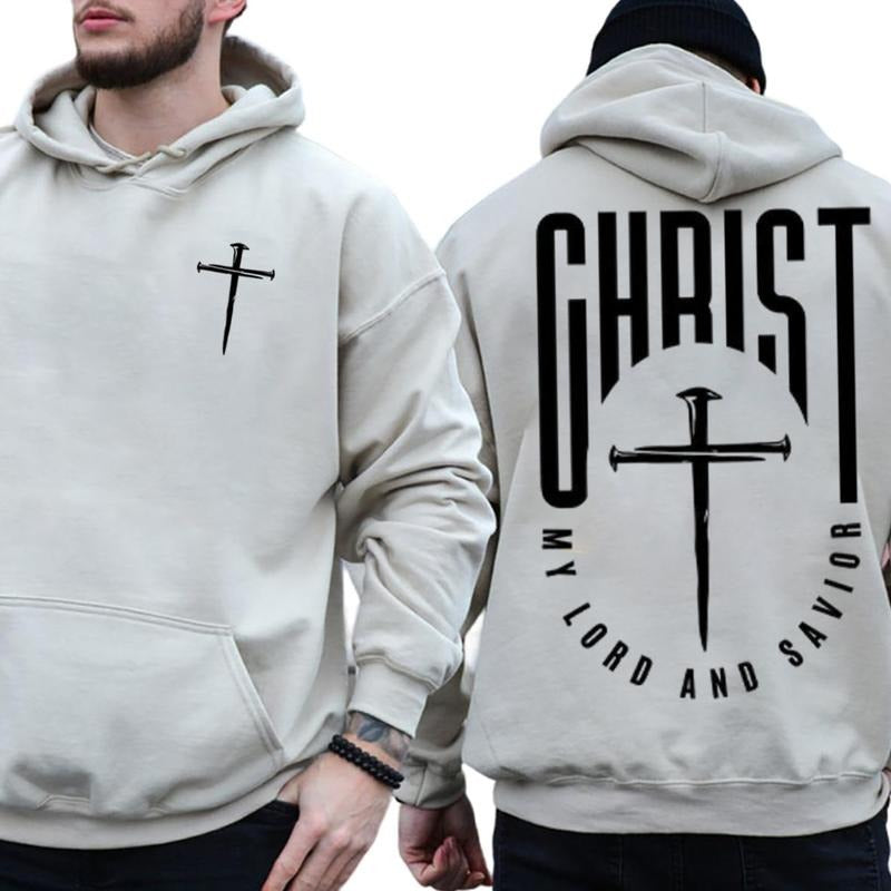 Christ My Lord And Savior christian 2 Sided Graphic Hoodie Fleece Fabric Casual Hooded Sweatshirt Trendy Tops Perfect...