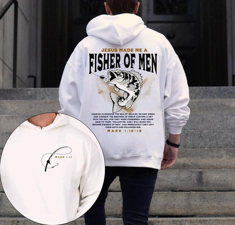 Christian Fisher Of Men 2 Sided Graphic Hoodie Casual Fleece Fabric Hooded Sweatshirt Trendy Tops for Women for Men,...