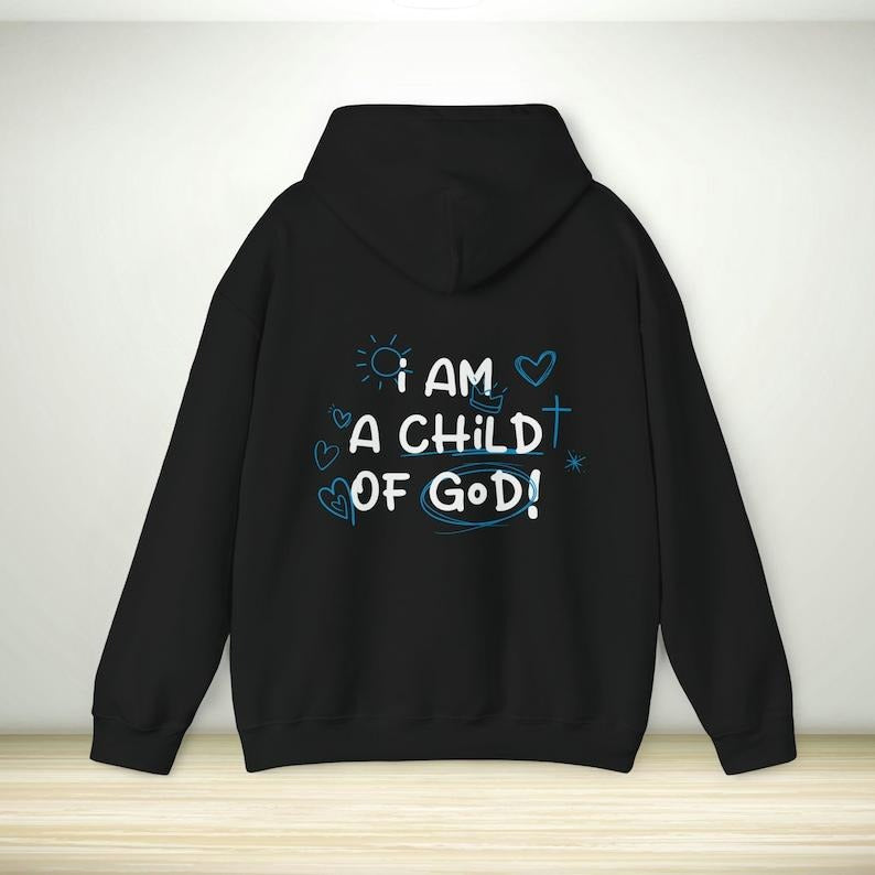 Christian Hoodie, I Am A Child Of God Trendy Hooded Sweatshirt, Faith Based Bible Verse Scripture Hoodie, Christian...