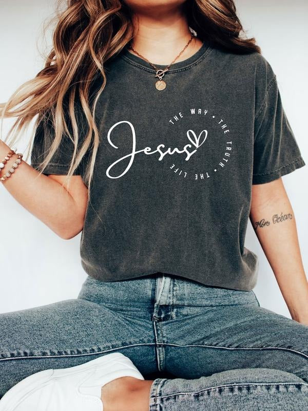 Christian Jesus "The Way The Truth The Life" Vintage T-Shirt for Women