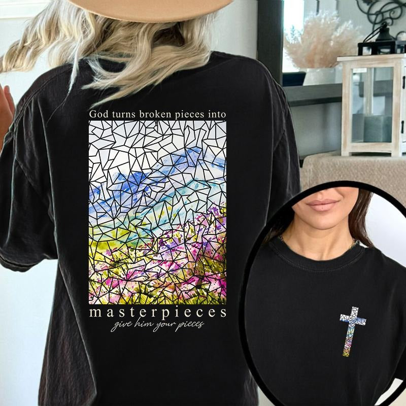 Christian Pattern T Shirts Bible Verse Shirts Christian Tops Religious Gift Jesus Shirt Christian Apparel Tee Baptism...