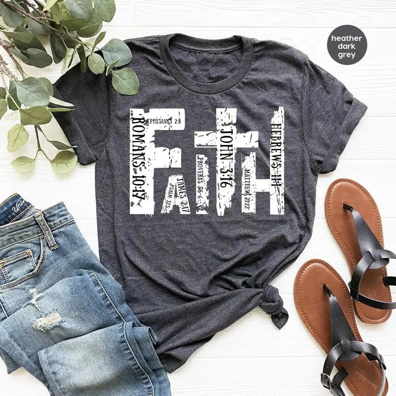 Christian Shirt Bible Verse T-shirt Religious Outfit Retro Faith T Shirt Christian Cross Graphic Tees Genderneutral Adult...