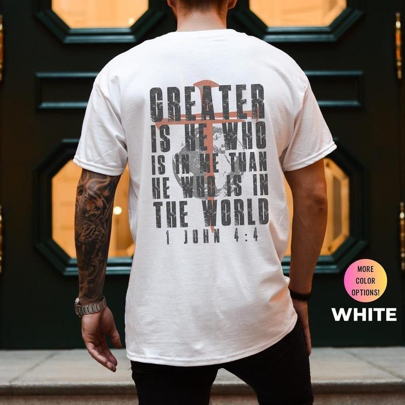 Christian Shirt Bible Verse Tee Pure Cotton Casual Street Style Crew Neck Short Sleeve T-Shirt Tops Trendy for Women for...