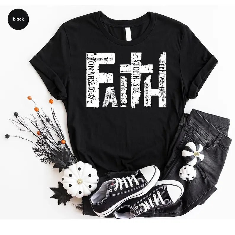 Christian Shirt, Bible Verse T-Shirt, Religious Outfit, Retro Faith T Shirt, Christian Cross Graphic  T-shirt, sweater...