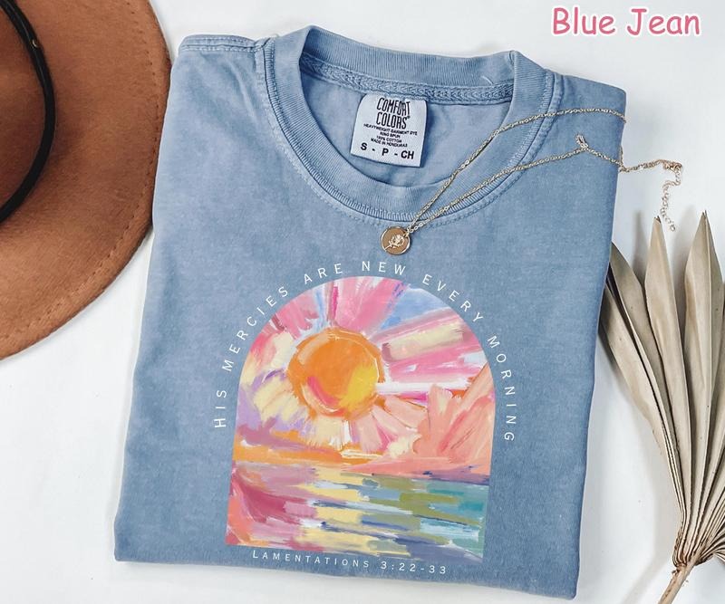 Christian Shirt, His Mercies Are New Every Morning Bible Verse Shirt, Religious Women Gift Faith Tee Christian Gifts...