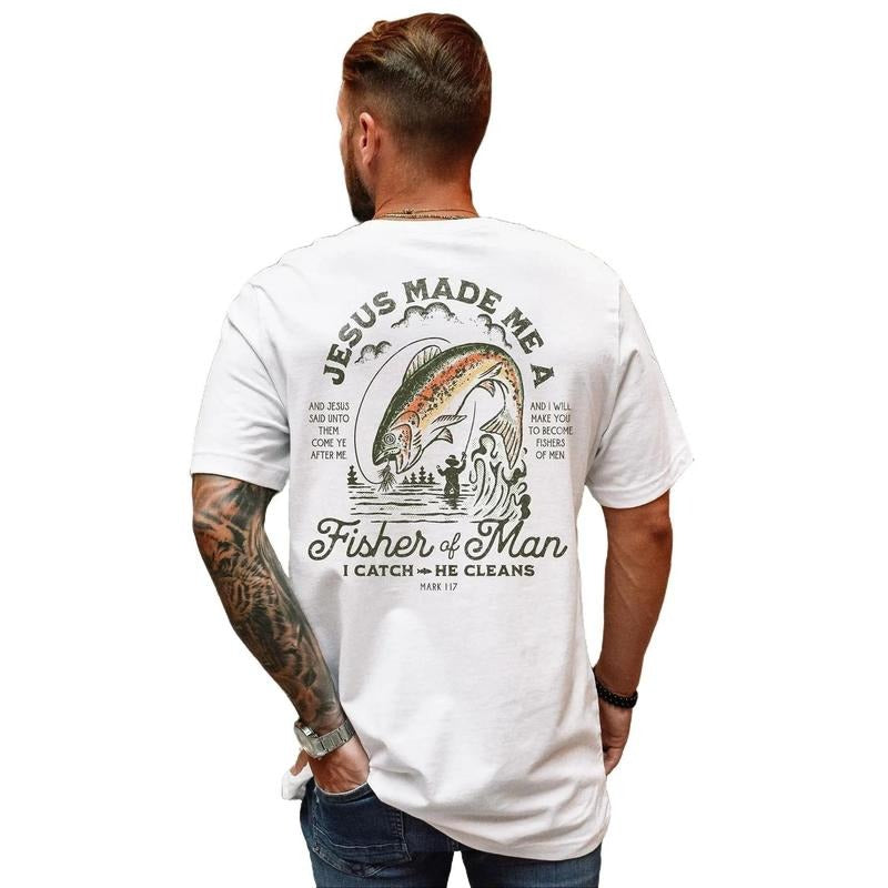 Christian Shirts for Men Christian T Shirts Fisher of Men Christian TShirts Menswear Top Underwear Human Streetwear...