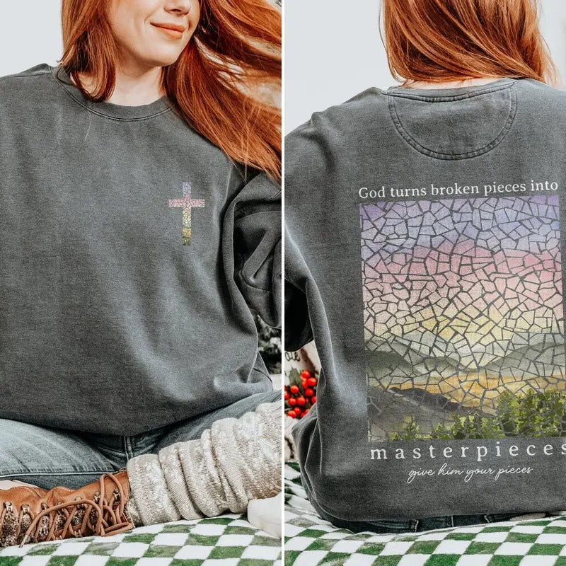 Christian Sweatshirt Comfort Colors Bible Verse Christian Tshirt Religious Gift Jesus Shirt Christian Apparel T Shirt...