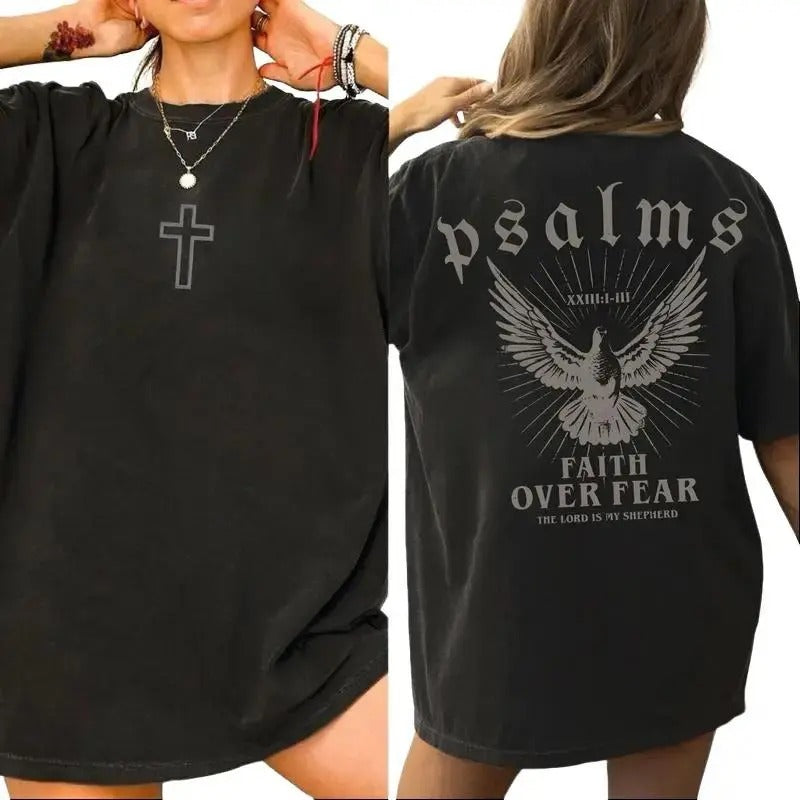 Christian T-shirt, Faith Over Fear Tee, Jesus Tops for Men