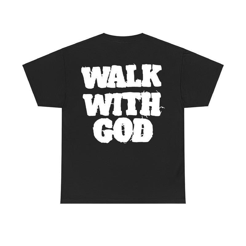 Christian Walk With God Tshirt, Casual Cotton, Trendy T-Shirts for Men & Women, Casual Y2k, Back to School Streetwear,...
