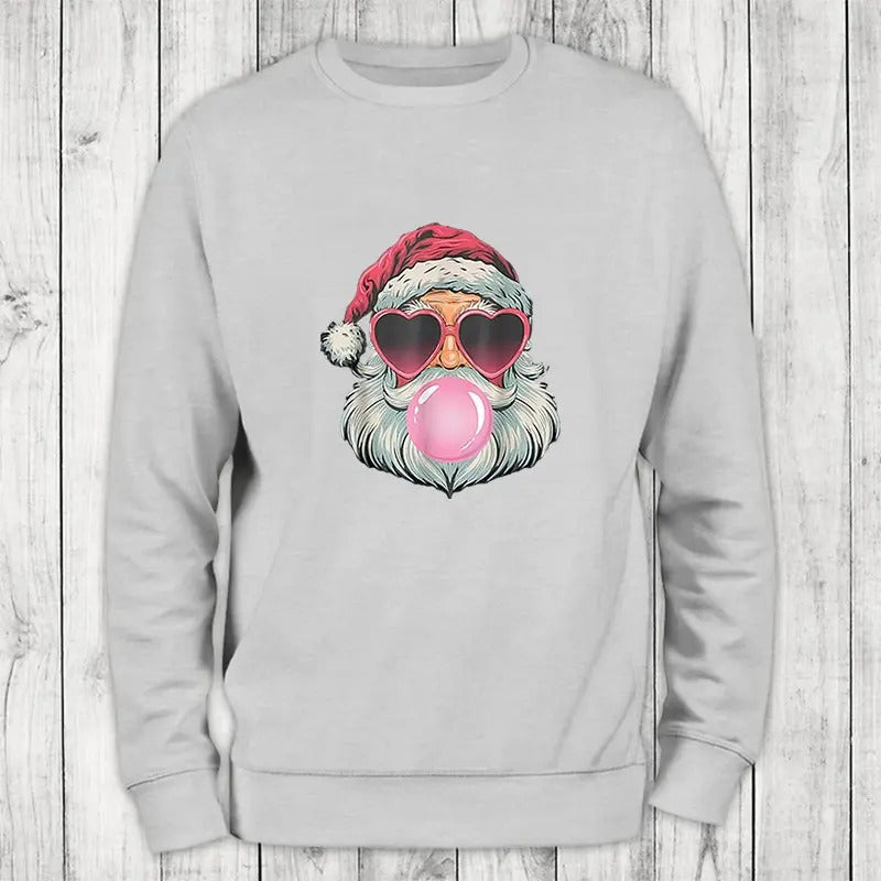 Christmas | Bubblegum Santa Sweatshirt Shirt Hoodie | PrintMintTees.com