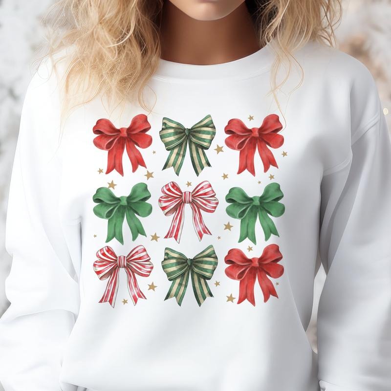 Bow Collage Coquette Collage Red Green Bow Red Green Bow Collage Girly Shirt Hoodie Sweatshirt