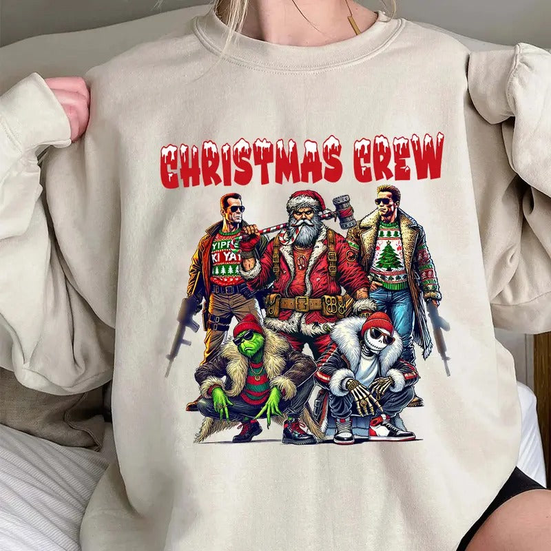 Christmas CREW Shirt, Christmas Movies Characters Shirt, Xmas Graphic Tee Hoodie Sweatshirt | PrintMintTees.com