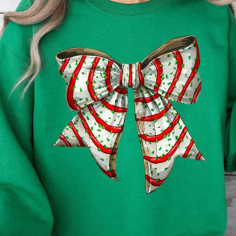 Christmas Cake Coquette Unisex NuBlend Crew Sweatshirt Christmas 2024 Shirt Hoodie | PrintMintTees.com